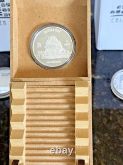 070707 MEXICO SILVER 3 COINS 1 Oz CHICHEN ITZA PF With 3 PYRAMID Cases
