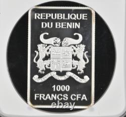 1000 Francs 2014 Benin English Knight Silver Proof Ngc Pf69