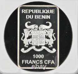 1000 Francs 2014 Benin German Knight Silver Proof Ngc Pf68