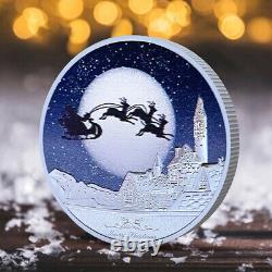 100PCS Commemorative Coin Santa Claus Merry Christmas Silver Plated Embossed