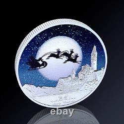 100PCS Commemorative Coin Santa Claus Merry Christmas Silver Plated Embossed