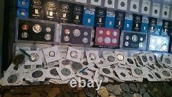 100 Coin Lot From Old Estate Hoard? Old US & World Coins GOLD SILVER Roman