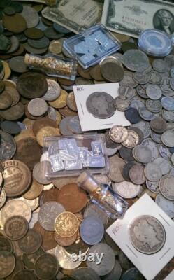 100 Coin Lot From Old Estate Hoard? Old US & World Coins GOLD SILVER Roman