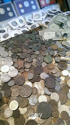 100 Coin Lot From Old Estate Hoard? Old US & World Coins GOLD SILVER Roman
