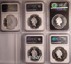 (10) 2011 & (4) 2012 Star Wars Ngc Pf70 & 69uc Niue $1 Silver Plated 14-coin Set