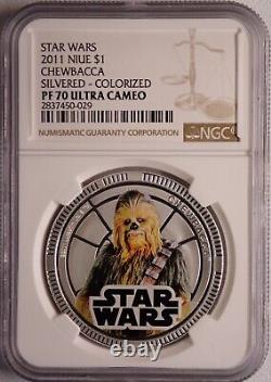 (10) 2011 & (4) 2012 Star Wars Ngc Pf70 & 69uc Niue $1 Silver Plated 14-coin Set