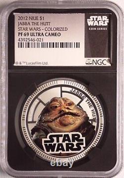 (10) 2011 & (4) 2012 Star Wars Ngc Pf70 & 69uc Niue $1 Silver Plated 14-coin Set