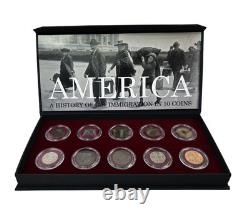10 Coin Boxed Set America 250 Years of Immigration Oldest Coin from 1600's