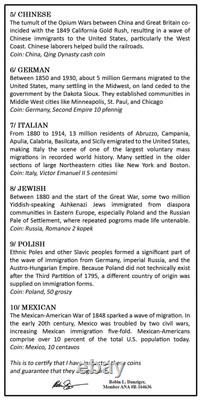 10 Coin Boxed Set America 250 Years of Immigration Oldest Coin from 1600's