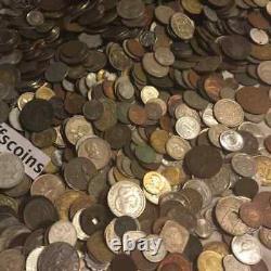 10 FULL LB POUNDS Foreign Coins World Lot? Estate Sale Coin Lot? Bonus Silver