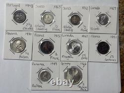 (10) World Coin Silver Lot Canada Swiss Portugal Mexico France Germany Panama