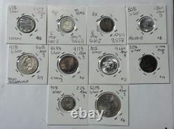 (10) World Coin Silver Lot Canada Swiss Portugal Mexico France Germany Panama