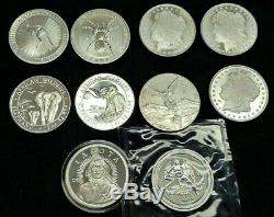 10 oz. 999 Silver Rounds Assorted World Bullion Collection Mixed Lot Coins