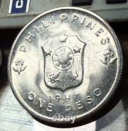 11947-S Philippines McArthur Peso Blast White Gem BU Crown KM-185 CHRC 11947-S Philippines McArthur Peso Blast White Gem BU Crown KM-185 CHRC