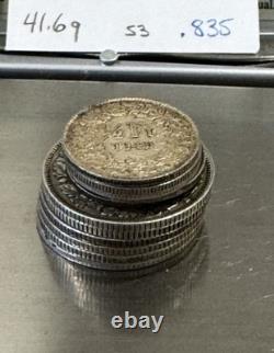 11-Coin Swiss World Silver Lot 41.6g. 1.12 ozt ASW. 1903-1945. R44 S3-01