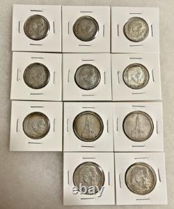 11-Piece German Third Reich Reichsmark Coin Lot (2 & 5 Marks), 1934-1939