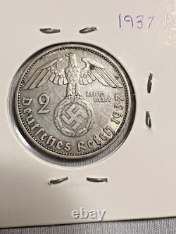 11-Piece German Third Reich Reichsmark Coin Lot (2 & 5 Marks), 1934-1939