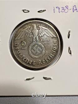 11-Piece German Third Reich Reichsmark Coin Lot (2 & 5 Marks), 1934-1939