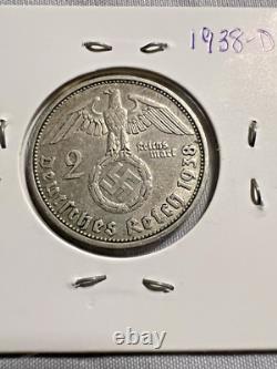 11-Piece German Third Reich Reichsmark Coin Lot (2 & 5 Marks), 1934-1939
