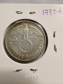 11-Piece German Third Reich Reichsmark Coin Lot (2 & 5 Marks), 1934-1939