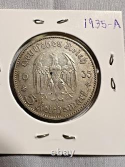 11-Piece German Third Reich Reichsmark Coin Lot (2 & 5 Marks), 1934-1939