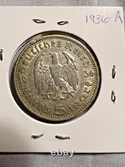 11-Piece German Third Reich Reichsmark Coin Lot (2 & 5 Marks), 1934-1939