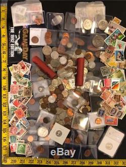 1250+World Coin Lot Including US Coins Many Bonuses-Silver Coin-Stamps-Type Coin