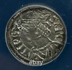 1284-1295 SPAIN CASTILE & LEON SANCHO IV BILLON CORNADO, BURGOS ANACS EF 45 Clean
