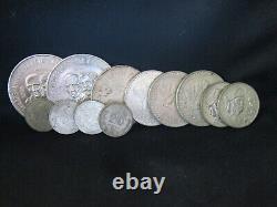 12 Coin Lot Of Various Silver Mexican Coins SEE DESCRIPTION FOR THE DETAILS