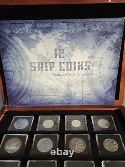 12 Ship Coins From All Over The World Complete Set with COA (Elizabeth II set)