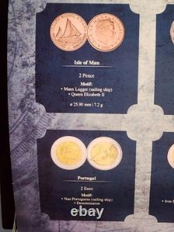 12 Ship Coins From All Over The World Complete Set with COA (Elizabeth II set)