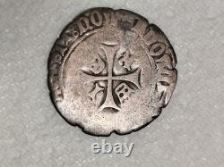 1395 Era Navarre Jean II & Catherine 1 France /spain 1 Blanc Silver Coin #80