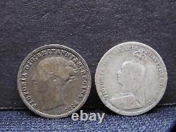 14 RARE Silver Coins Lot + 2 Vintage 3 & 6 Pence Bracelets Lot