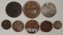 1500-1800 Premium Silver & Copper World Coin Lot Russia, Spanish Colonial, India