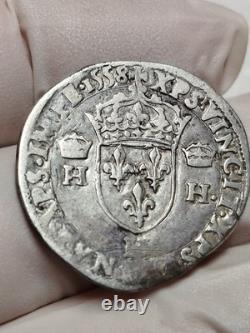 1558h Henry II Teston Larochelle Silver Coin #21