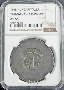 1565, Transylvania, John Sigismund Zápolya. Silver Thaler Coin. Rare! NGC AU-55