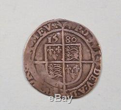 1580 Great Britain Silver Six Pence World Coin England UK 6p Queen Elizabeth I