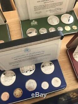 15 silver Proof World Coin Sets, All Sealed Except 1