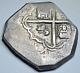 1600's Spanish Silver 4 Reales Genuine Antique Colonial Pirate Treasure Cob Coin