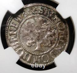 1606 Germany 2 Shilling Rostock. Certified NGC AU details. KM#2