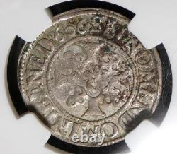 1606 Germany 2 Shilling Rostock. Certified NGC AU details. KM#2