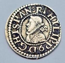 1611 Spanish Silver Barcelona 1/2 Reales Cob Coin SCARCE THIS NICE