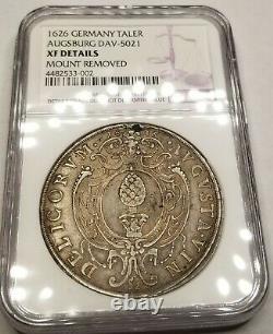 1626 German States Augsburg 1 Thaler World Silver Coin NGC XF Details