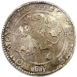 1643 Netherlands Lion Dollar Anacs Xf40 Choice Early American Currency