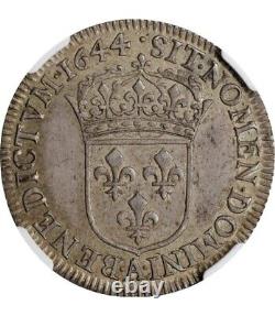 1644-A Louis XIV 1/4 Ecu, NGC Certified MS-62, Paris Mint, KM-161.1, Gad-139