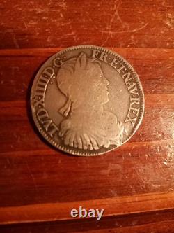 1654 KING LOUIS XIV ECU Silver Coin Uncertified