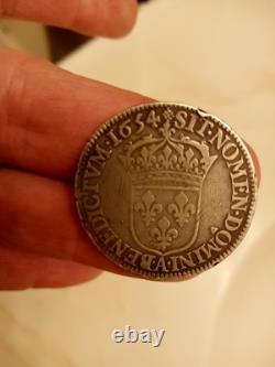 1654 KING LOUIS XIV ECU Silver Coin Uncertified