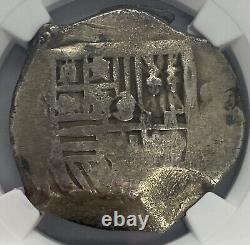 1668-1701 Mexico 8R Charles II NGC VF Details Environmental Damage Silv. Coin
