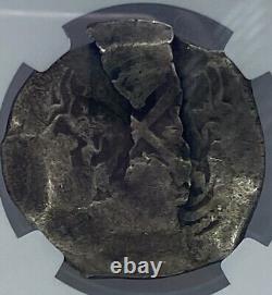 1668-1701 Mexico 8R Charles II NGC VF Details Environmental Damage Silv. Coin