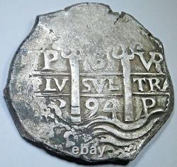 1694 Spanish Potosi Silver 8 Reales Eight Real Colonial Pirate Treasure Cob Coin